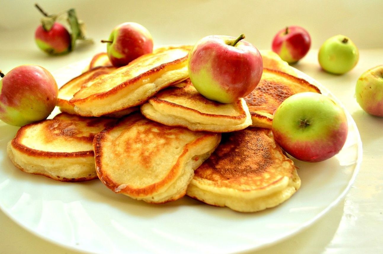 рецепт оладий с яблоками 